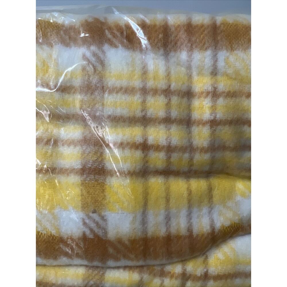 VTG NEW Sears Country‎ Aire Year Round FULL Blanket ~ Autumn Spice/Gold Plaid - Picture 7 of 9